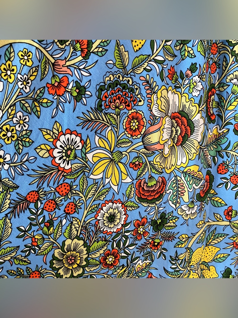 BODEN Fit & Flare Jersey Midi Dress 10 NEW Floral Fruit Euro Summer Vacation - Picture 10 of 15